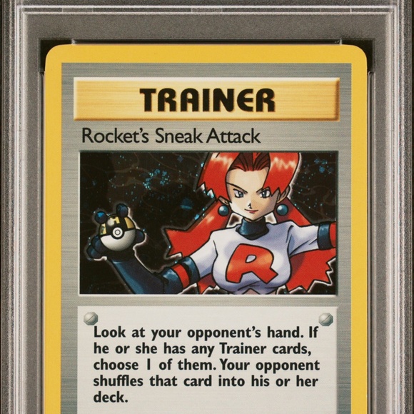 PSA 7 Rocket's Sneak Attack Holo Rare NM #16 Rocket 1st Edition Pokemon 85178071 - Picture 2 of 4